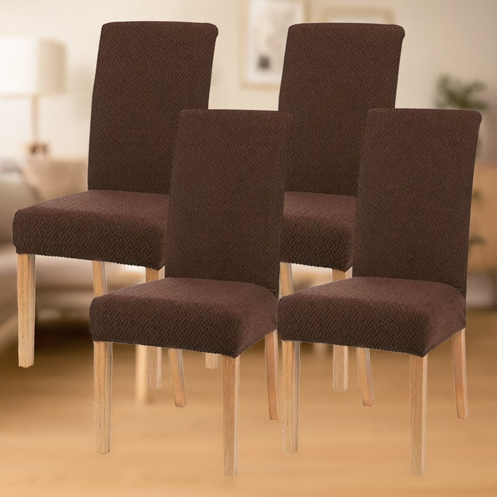 Housses de chaise en velours extensibles lavables (lot de 4