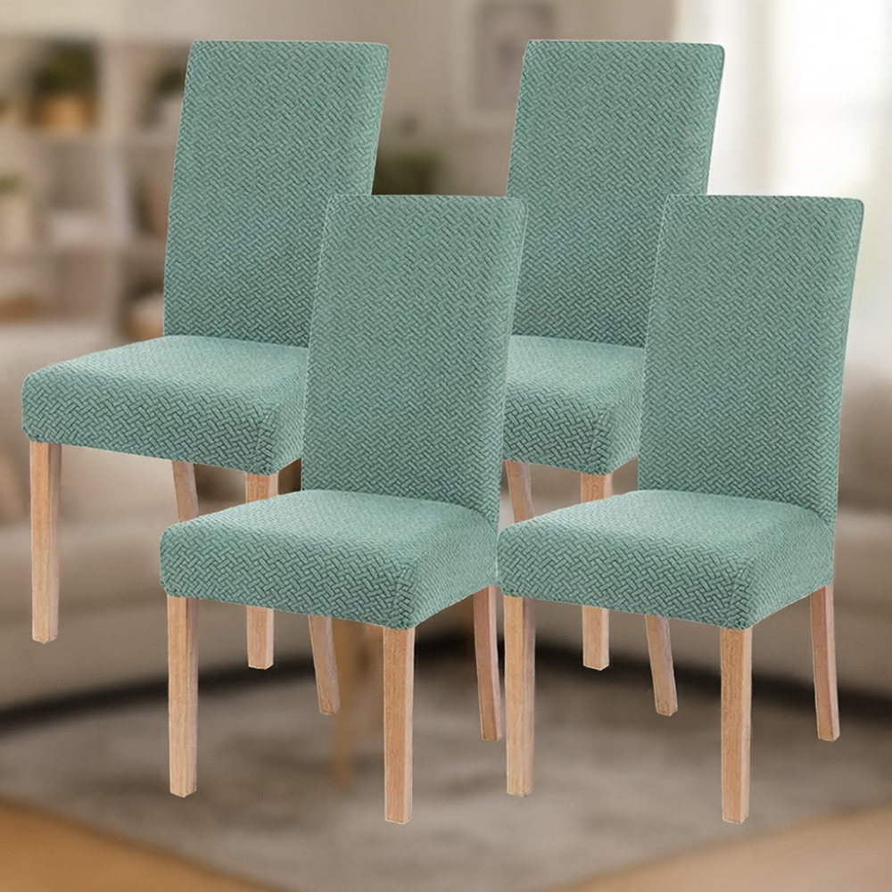 Housses de chaise en velours extensibles lavables (lot de 4