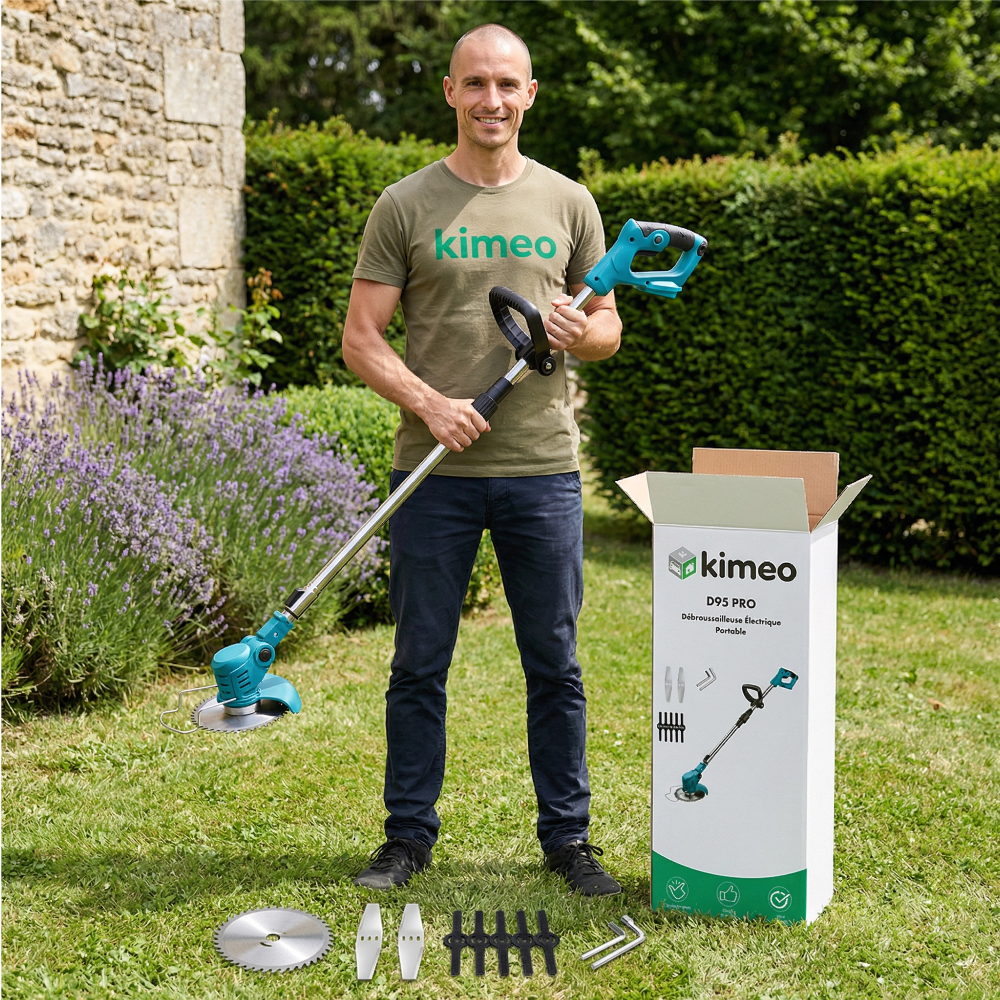 D95 PRO Débroussailleuse Électrique Portable | Débroussailleuse à Batterie Portatif | Coupe-Bordures Sans Fil pour Jardin et Pelouse