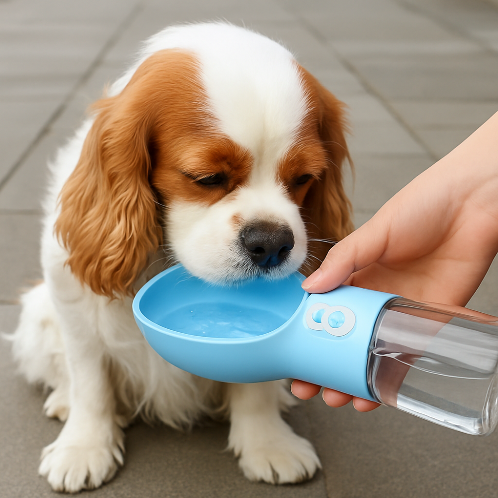 Gourde de voyage avec bol intégré pour chien – Hydratation pratique en extérieur