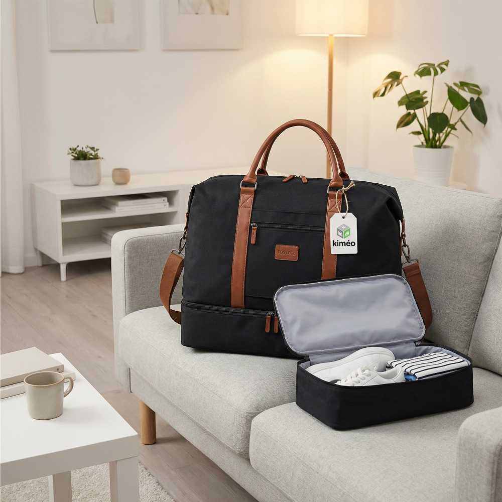 Sac de Voyage Élégant et Organisé | Sac de Voyage Cabine 45x36x20 Compatible Avion Grande Capacité