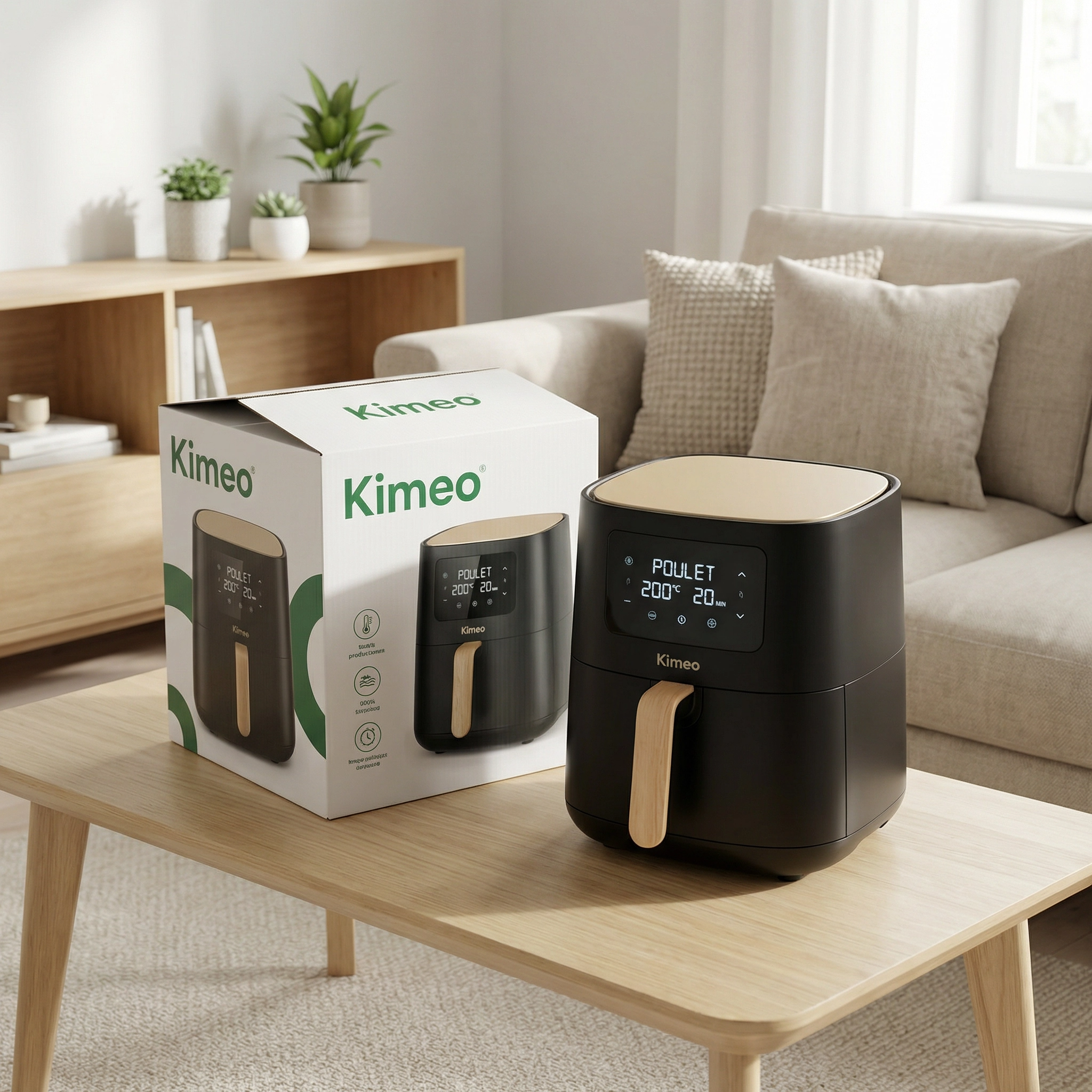 Friteuse Sans Huile 5.5L Tactile | Air Fryer Numérique Puissant Friteuse Électrique