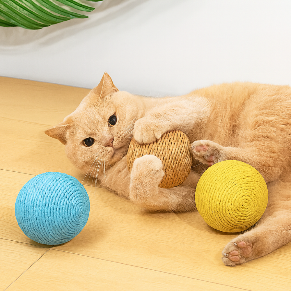 Balle interactive à gratter pour chat – Jouet anti-stress et stimulant