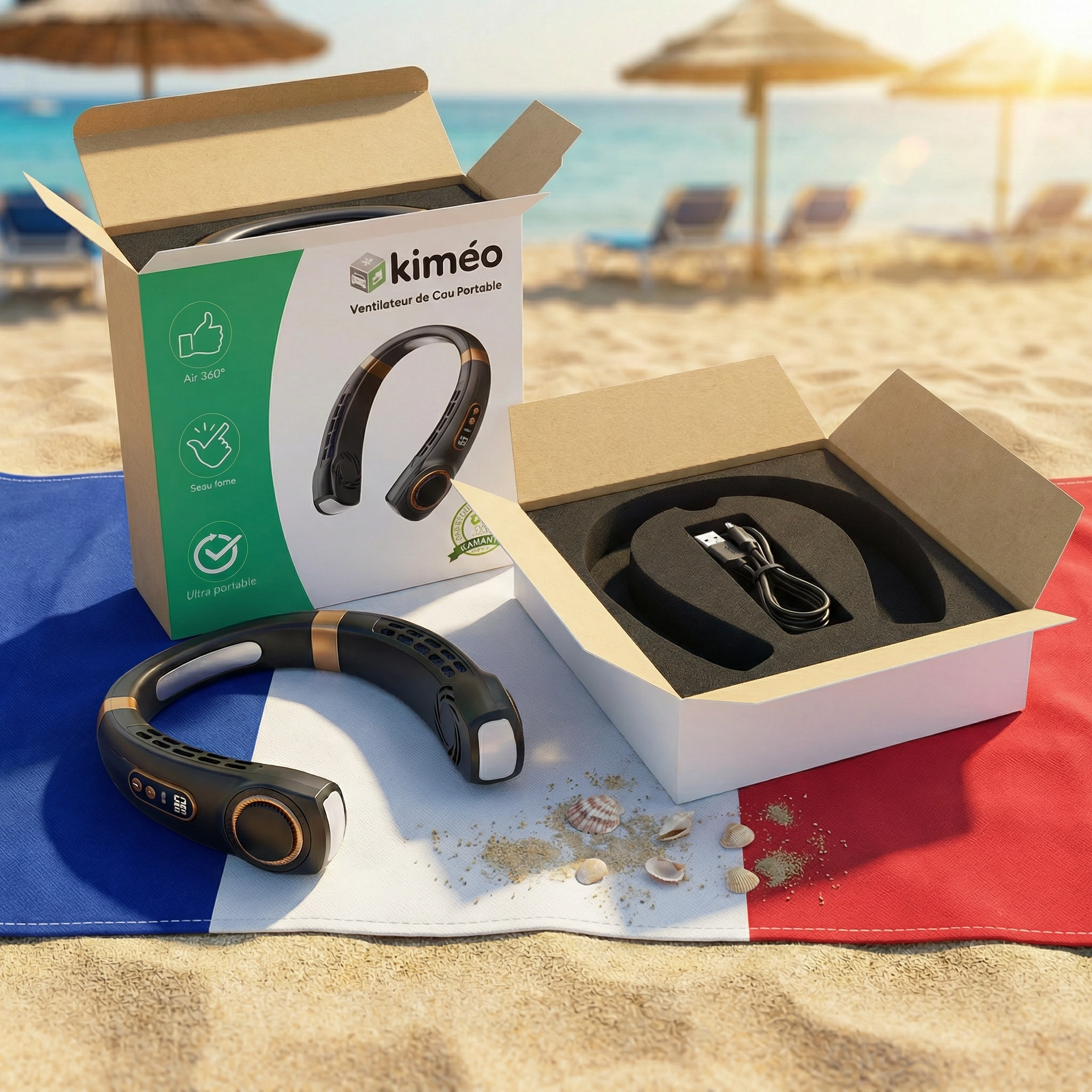 Ventilateur de Cou Portable Rechargeable | Rafraîchissement Mains Libres Silencieux Sans Lame 360°