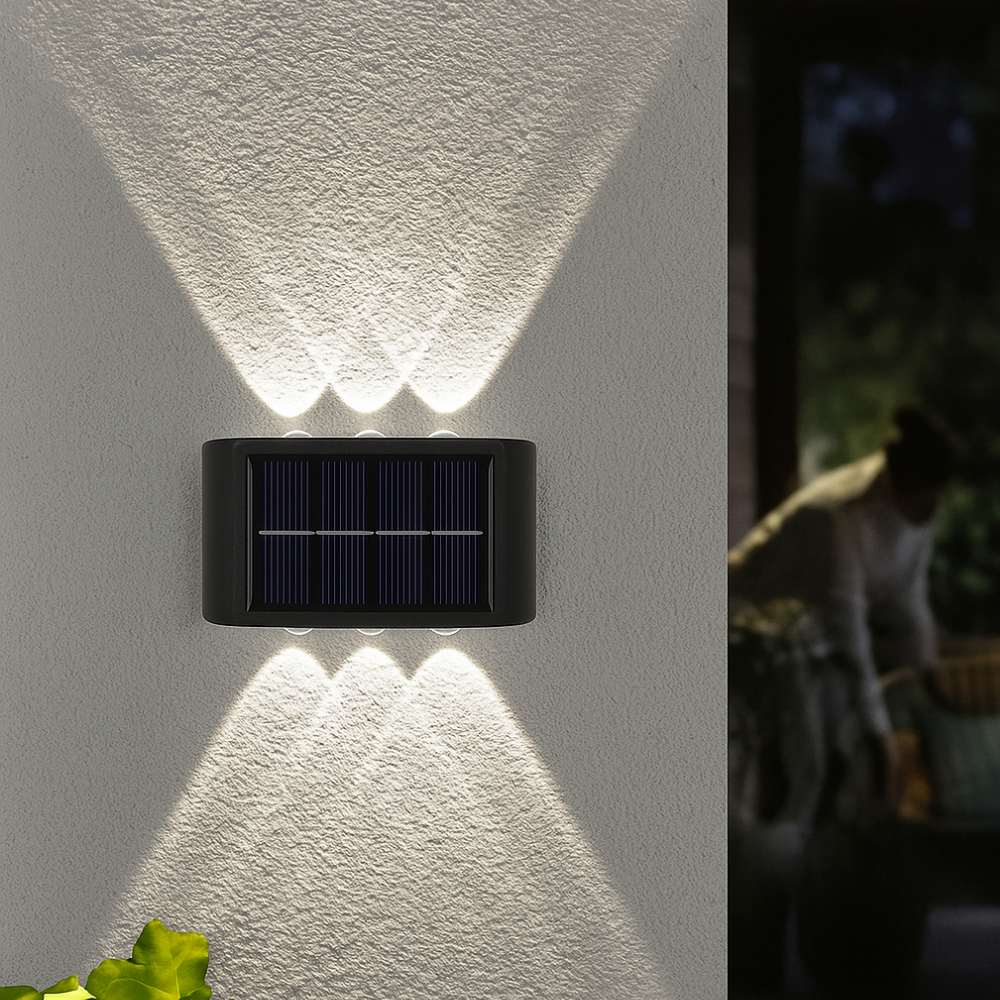 Lumix – Lot de 2 lampes solaires murales étanches pour extérieur