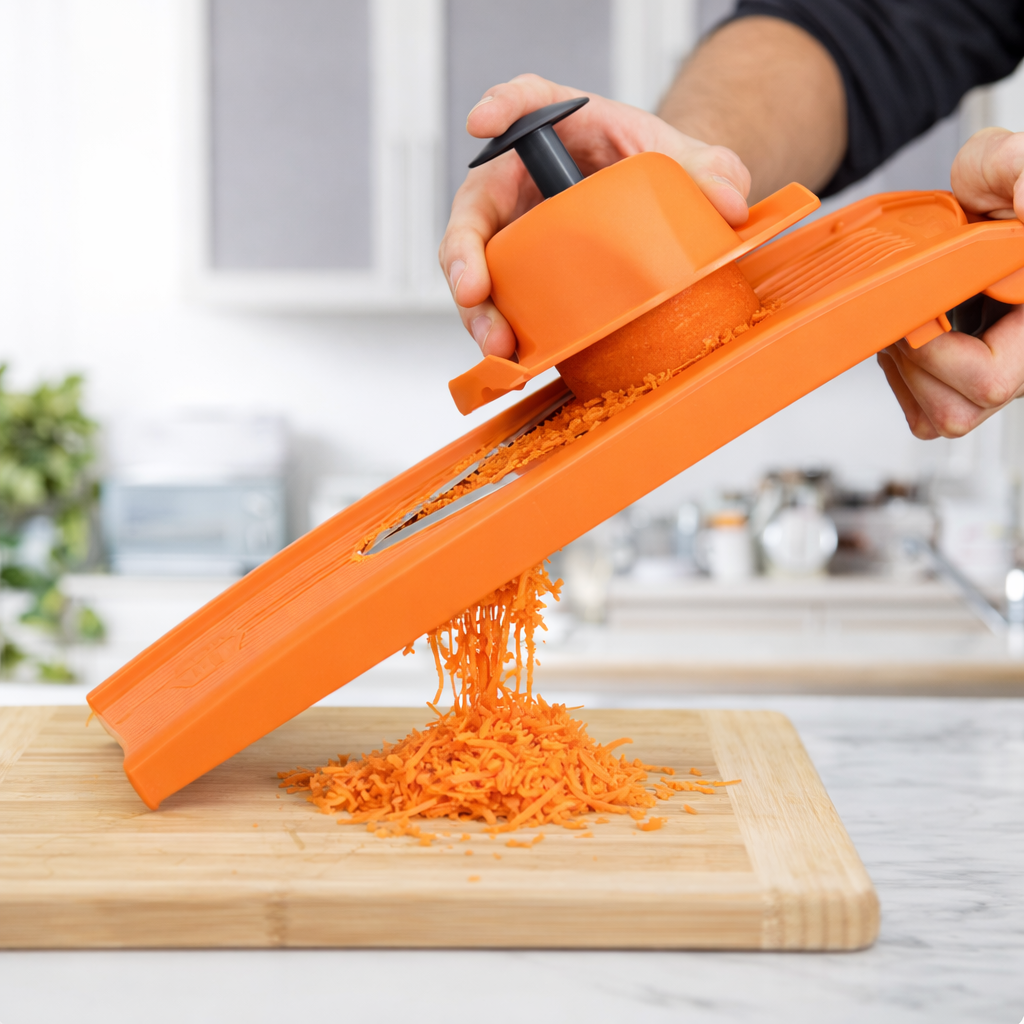 Coupe-Légumes Mandoline à Lame en V – Réglable 3 Épaisseurs, Acier Inoxydable