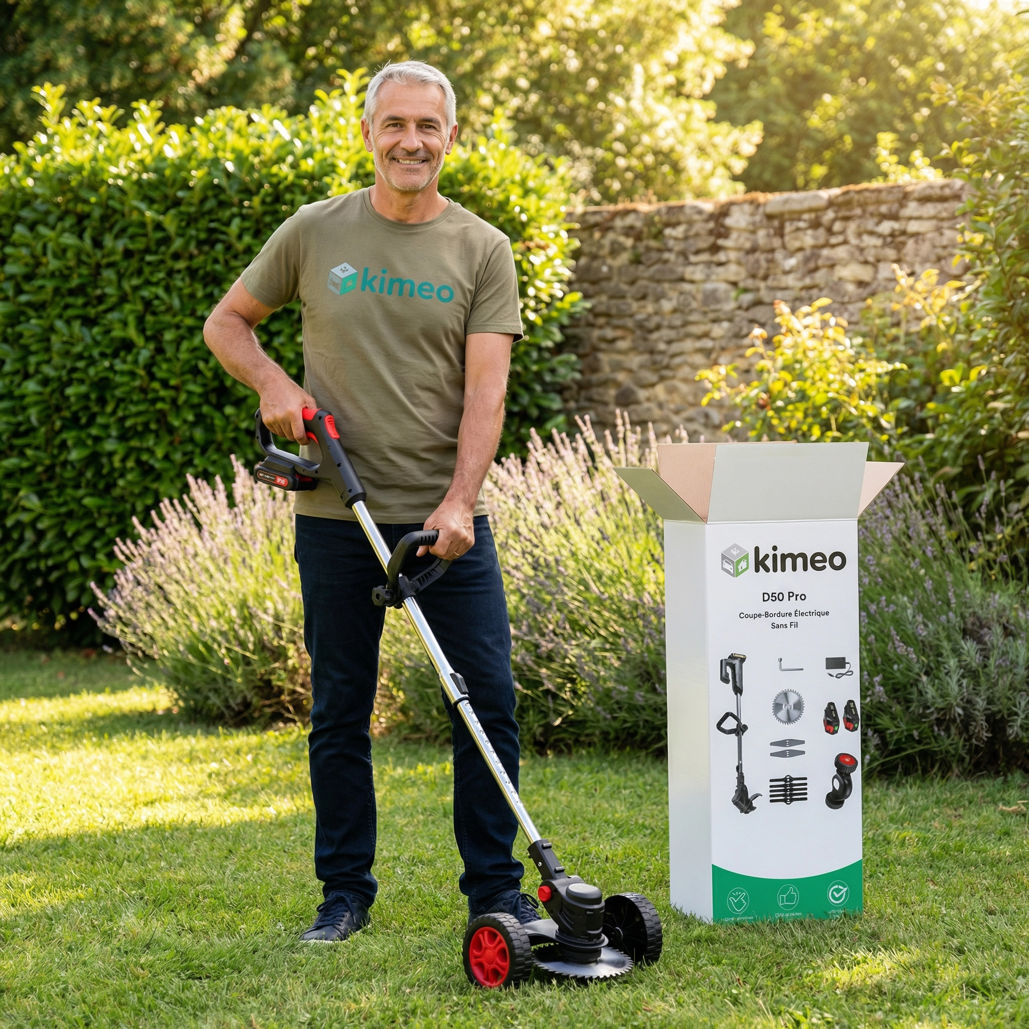 D50 Pro | Coupe-Bordure Électrique Sans Fil | Taille-Haie Multifonction Jardin Réglable, Léger et Puissant