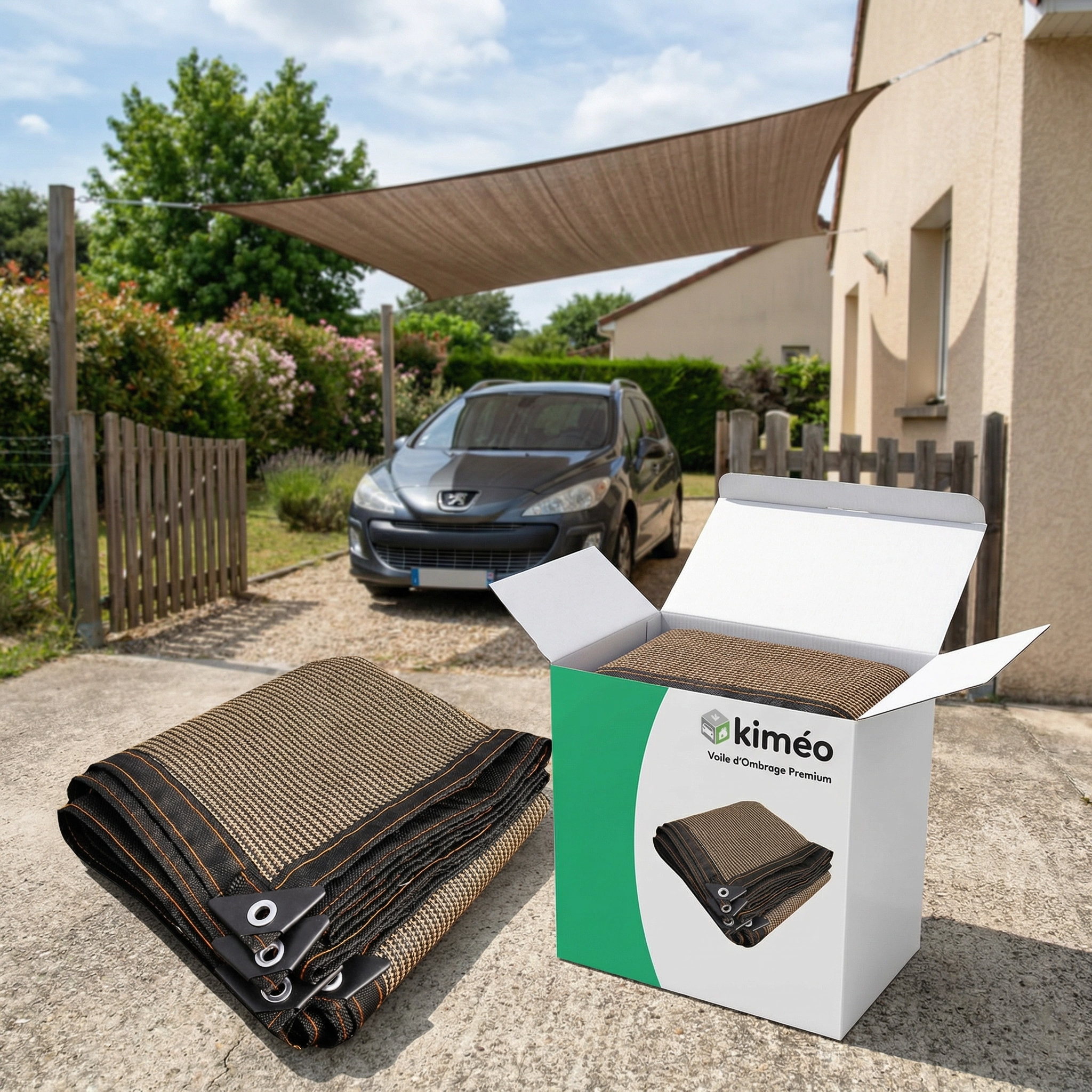 Voile d'Ombrage Premium | Protection Solaire Jardin Anti-UV Résistant Terrasse Extérieur