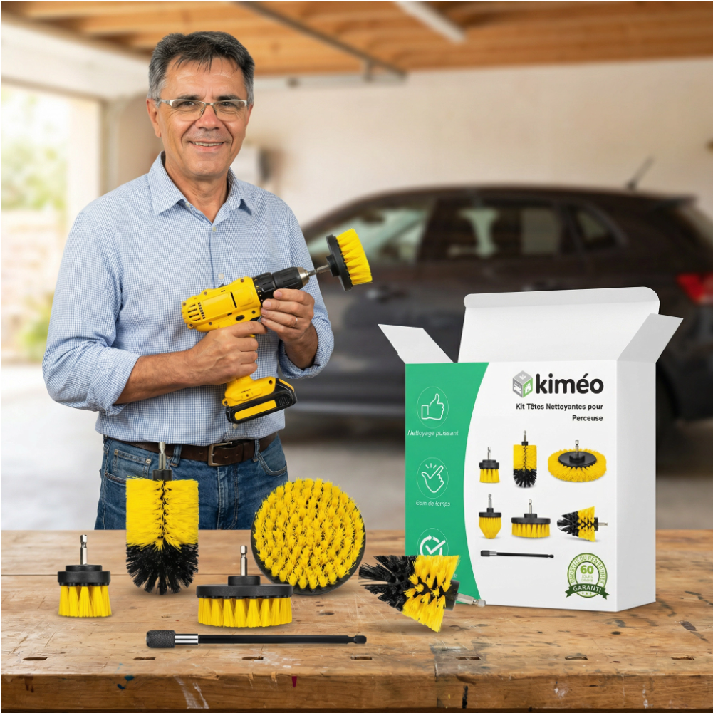 Kit Têtes Nettoyantes pour Perceuse | Brosse Perceuse Multifonctionnelle | Brosses de Nettoyage Électrique Rotatives | Kit Nettoyage Salle de Bain, Sols et Voiture