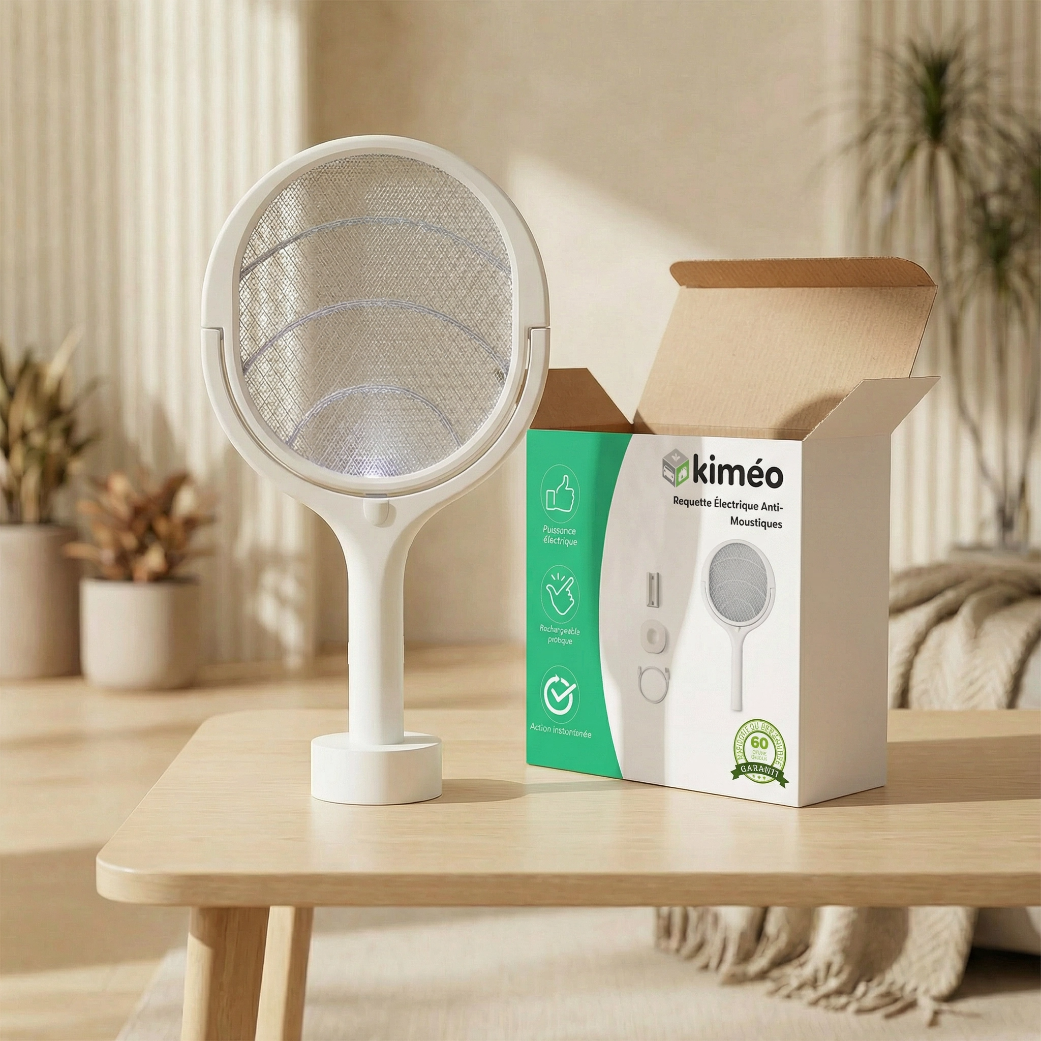 Raquette Électrique Anti-Moustiques Rechargeable | Protection Efficace