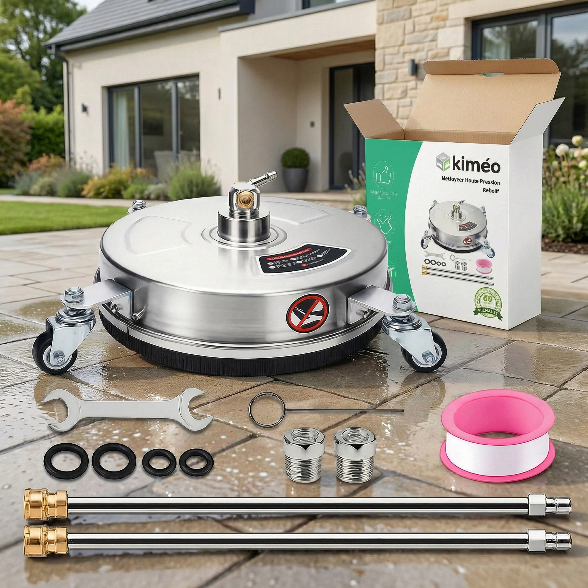 Nettoyeur Haute Pression Rotatif – Nettoyeur de Surface pour Terrasses & Allées 35 cm 4000 PSI