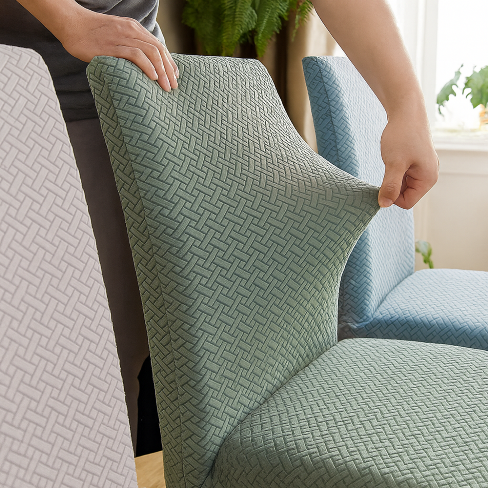 Housses de chaise en velours extensibles lavables (lot de 4