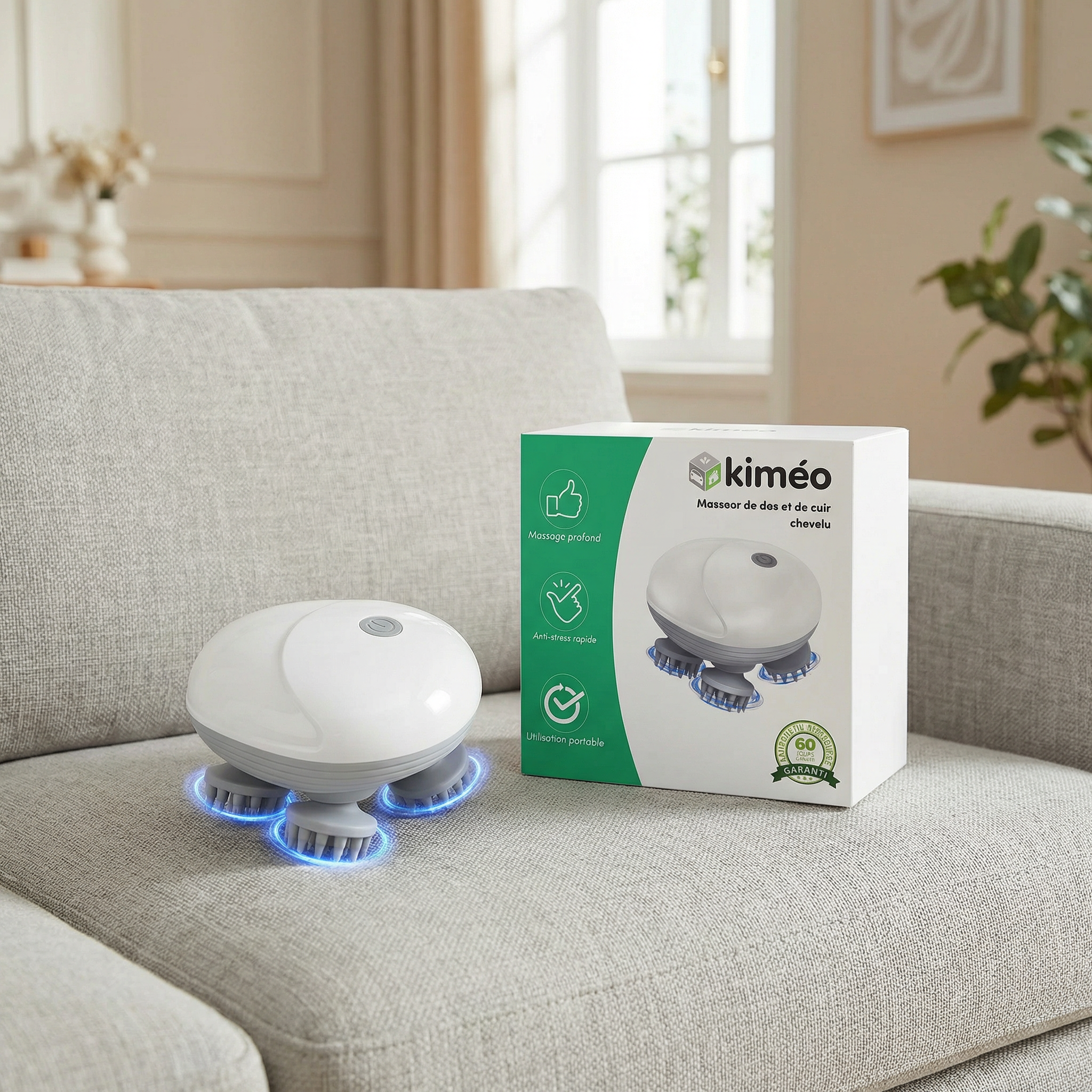 Masseur de dos et de cuir chevelu électrique portable rechargeable Soulage les raideurs musculaires massage profond