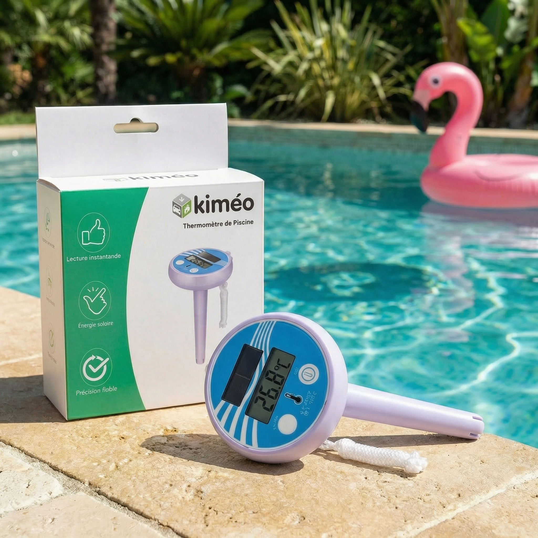 Thermomètre de Piscine Flottant Solaire avec Affichage Digital – Lectures Précises & Étanche