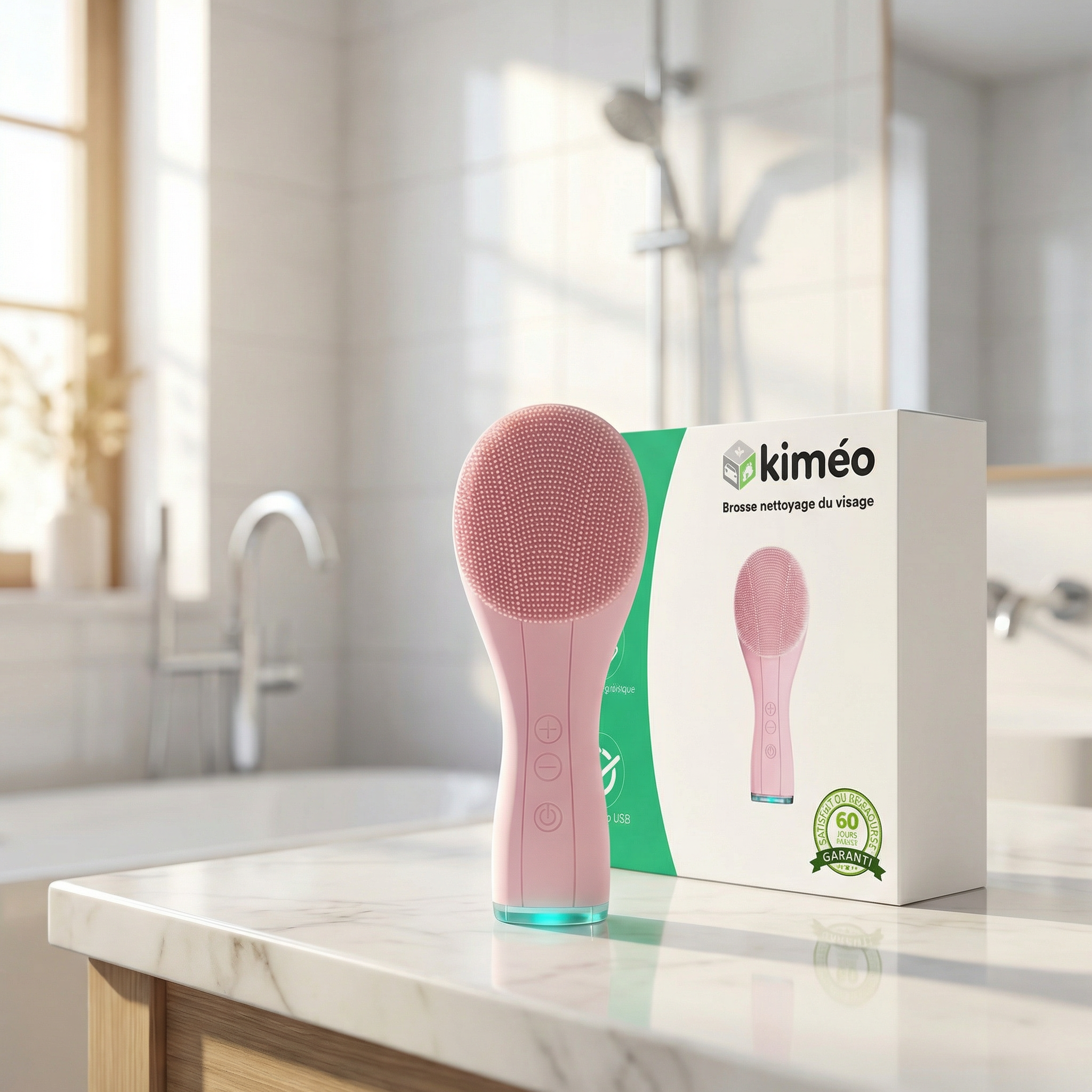 Brosse nettoyage du visage exfoliante en silicone électrique rechargeable waterproof