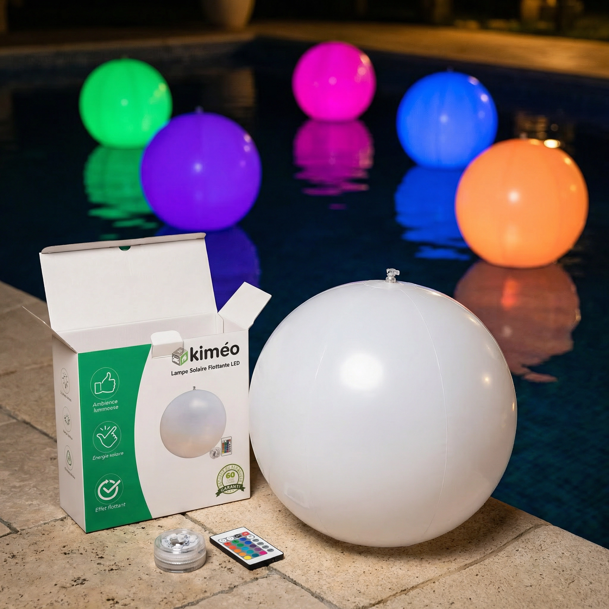 Lampe Solaire Flottante LED pour Piscine et Jardin Extérieur – Boule Lumineuse Décorative Multicolore
