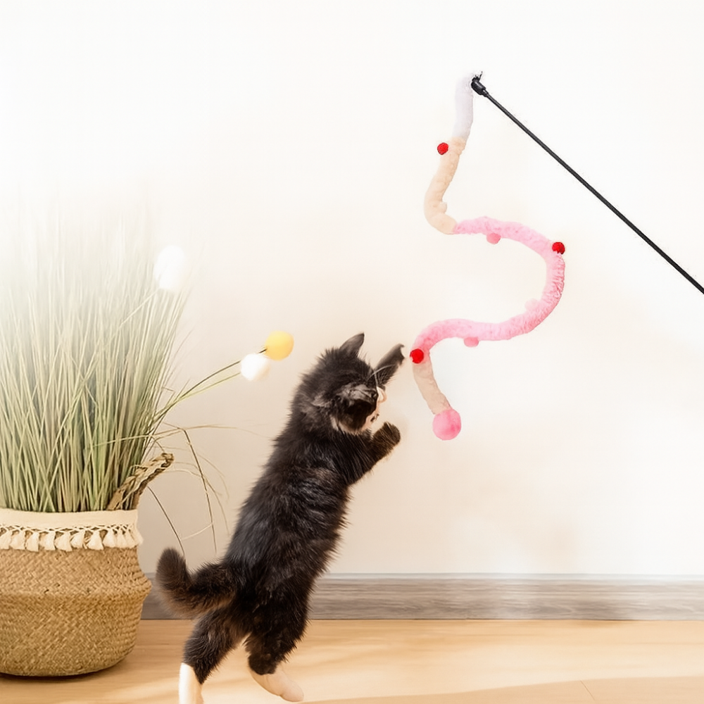 Jouet en peluche pour chat – Souris suspendue avec tige flexible