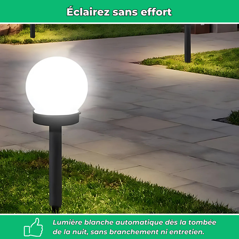 LunaGlow – Lampes solaires en forme de lune blanche (lot de 3)