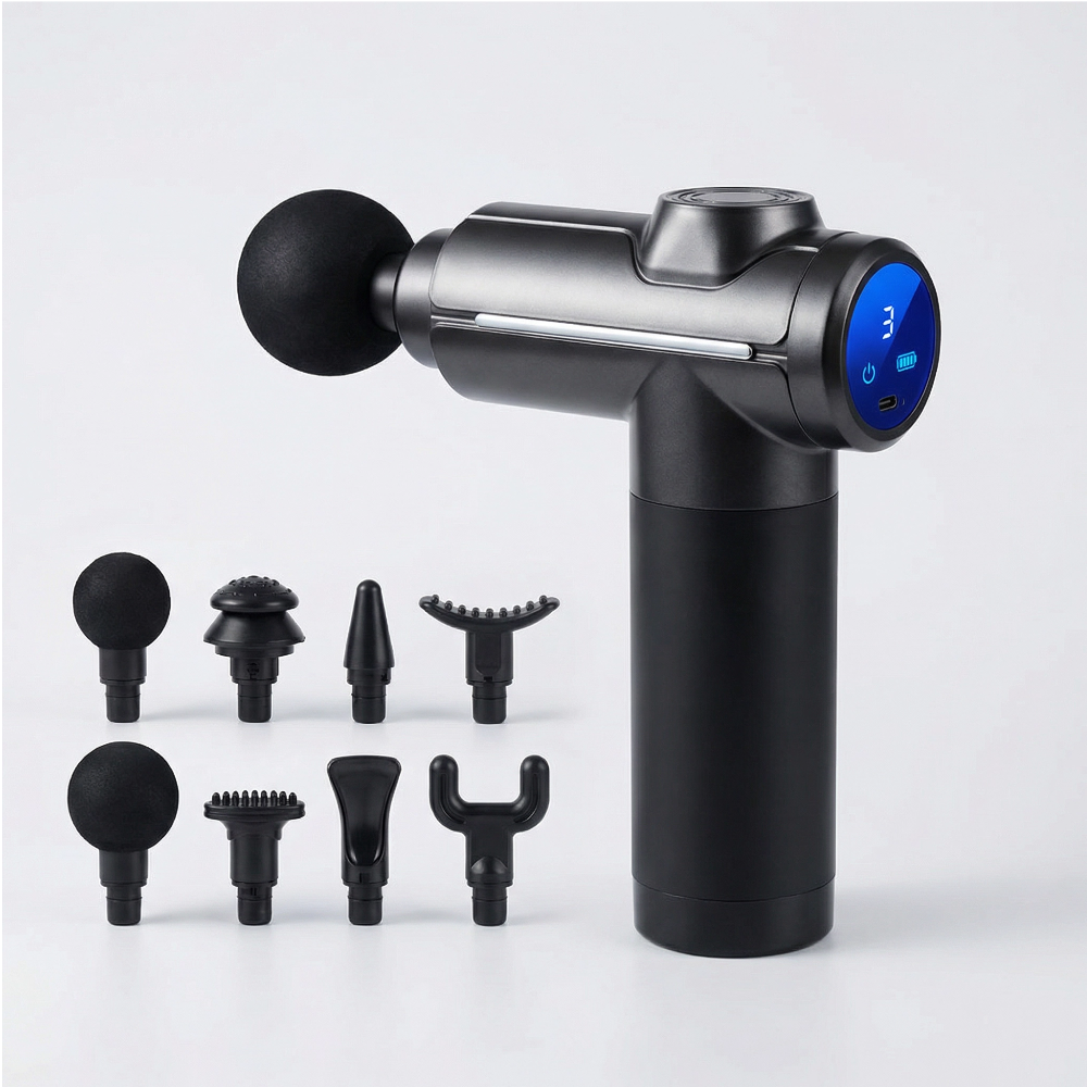 M10 Pro Pistolet de Massage Musculaire – Récupération Rapide & Soulagement Douleur Profond – 8 Têtes Haute Puissance