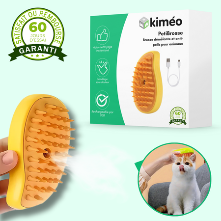 Brosse démêlante PetiBrosse pour chiens et chats – Élimine nœuds et poils morts