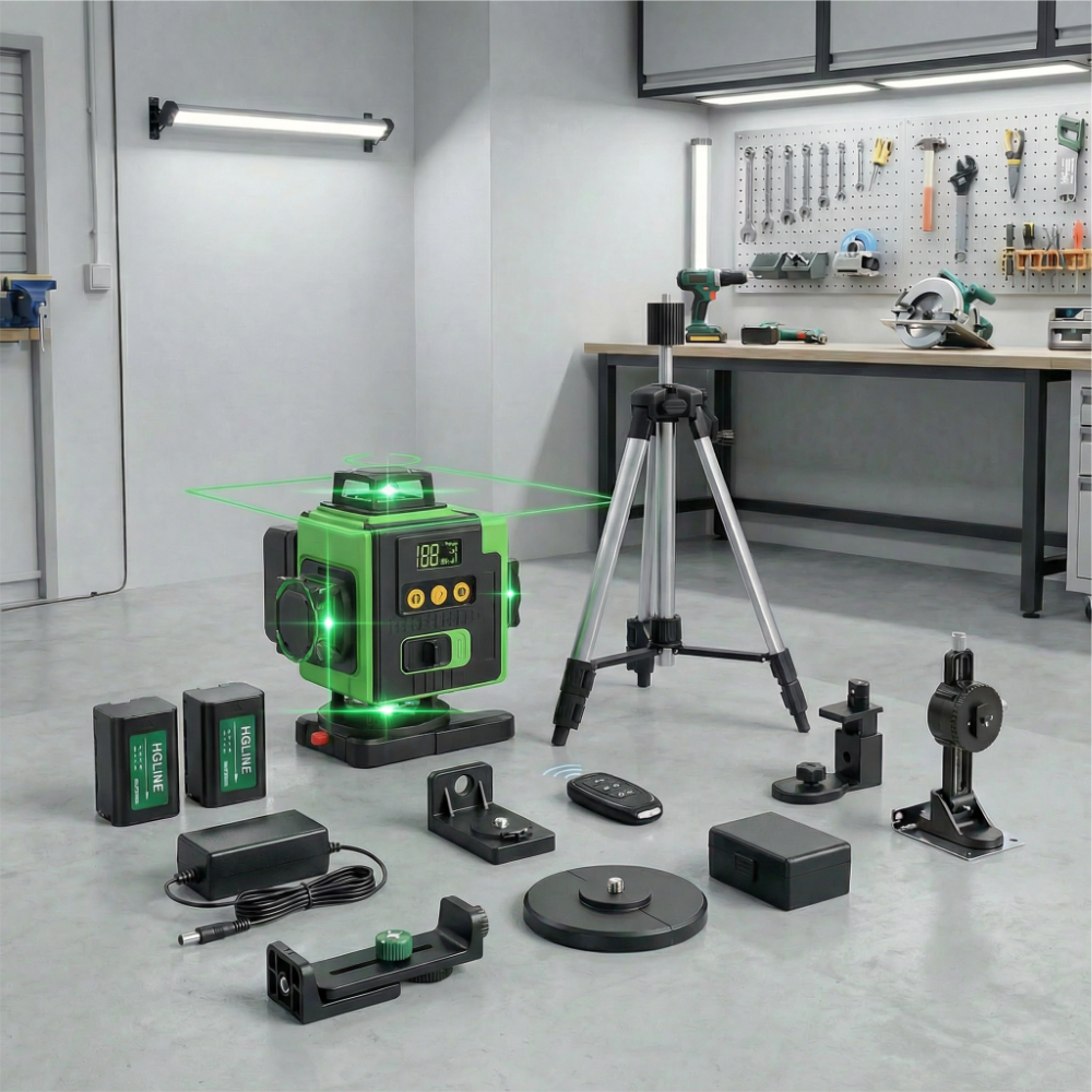 L50 PRO Niveau Laser 4D – 16 Lignes Vertes Auto-Nivelant 360° – Haute Précision Bricolage Pro