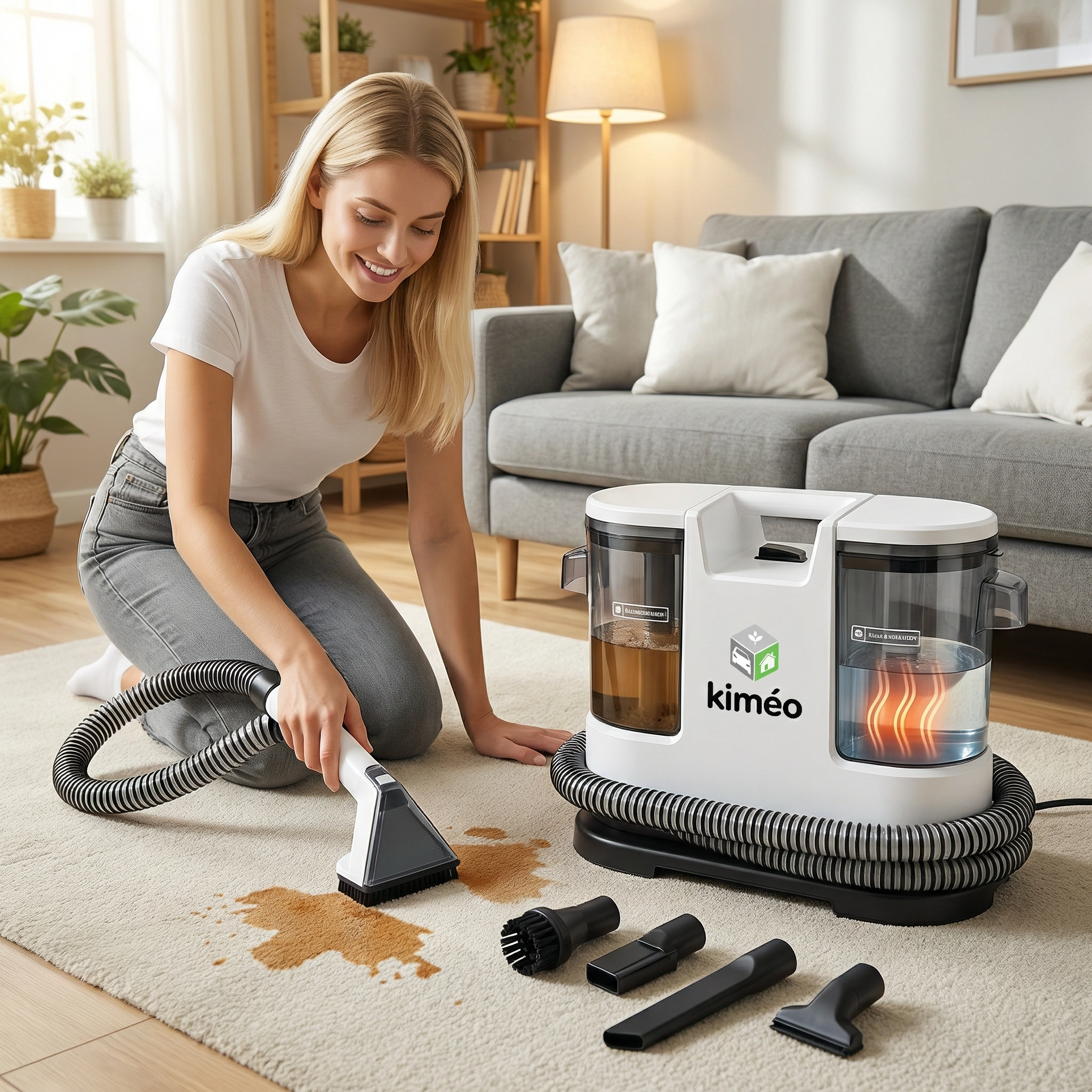 Aspirateur Laveur Sans Fil Puissant 16500Pa | Nettoyeur Tapis, Canapé et Taches | Injecteur Extracteur Portable