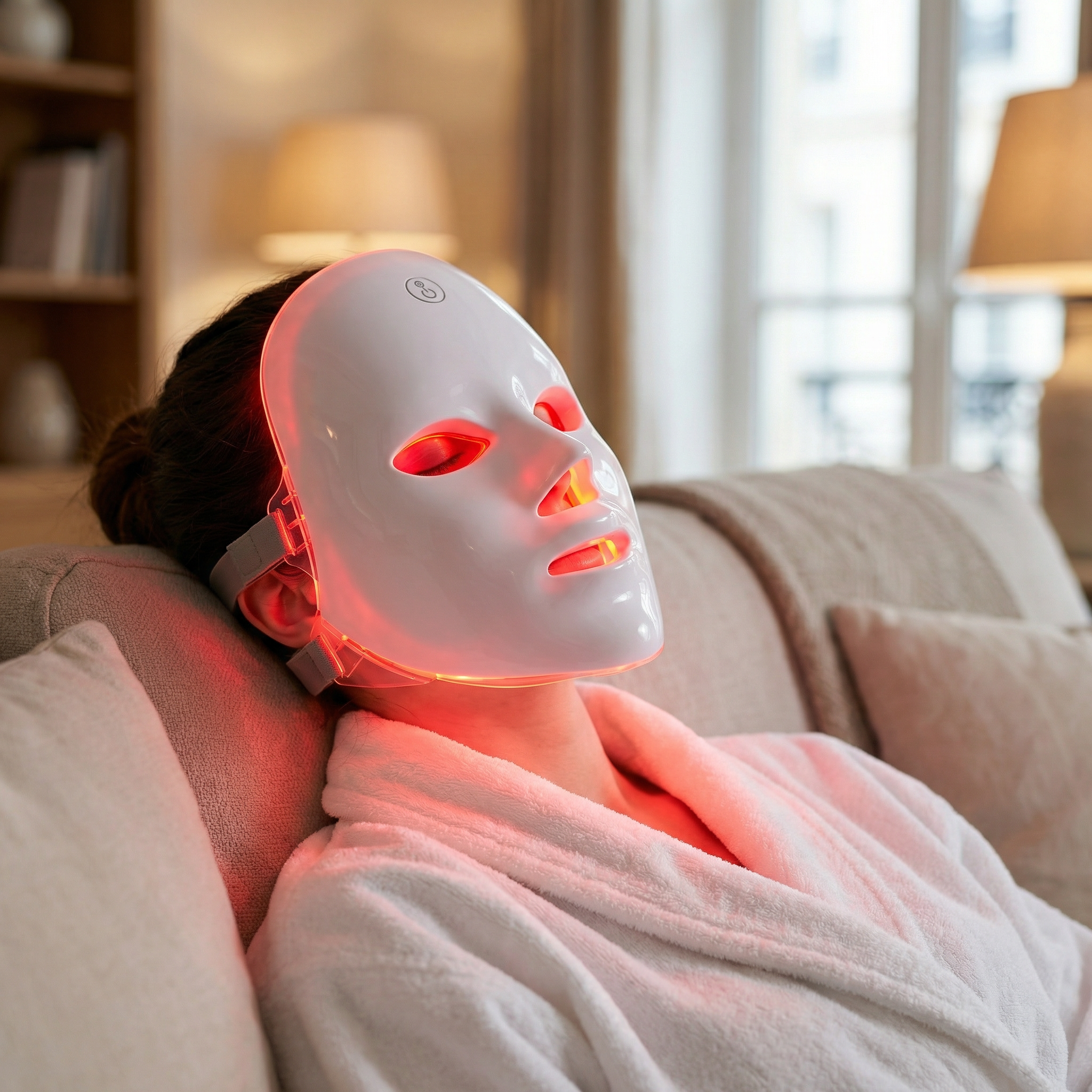 Appareil LED Visage 7 Couleurs Anti-Âge Acné Masque Facial Luminothérapie Rechargeable Soin Peau