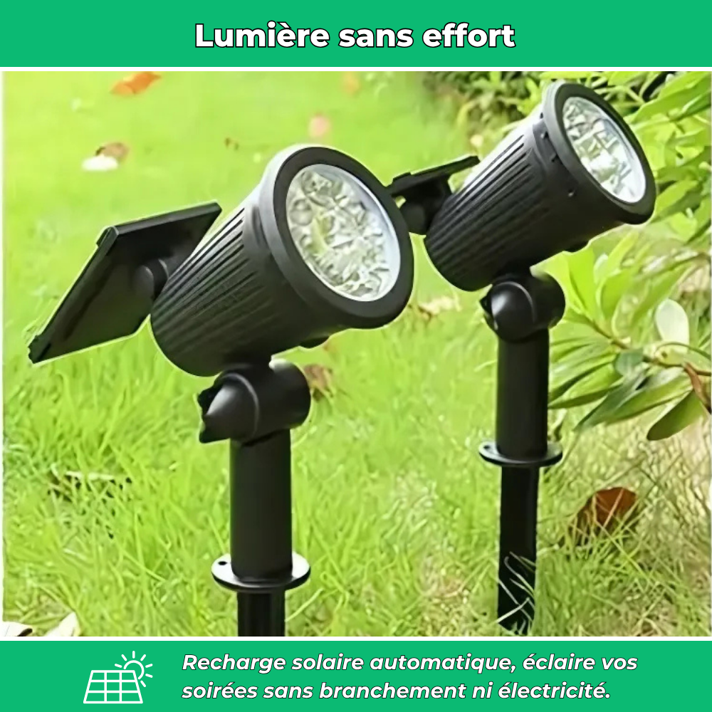 Spot solaire LED extérieur orientable et étanche (lot de 2)