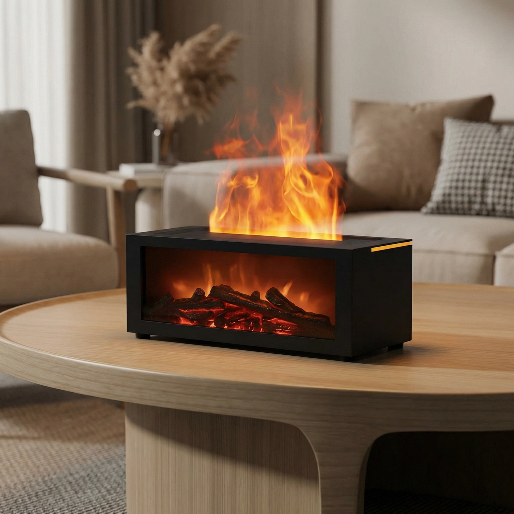 Diffuseur De Parfum Maison – Diffuseur Huiles Essentielles Flamme 3D Effet Cheminée LED avec Humidificateur