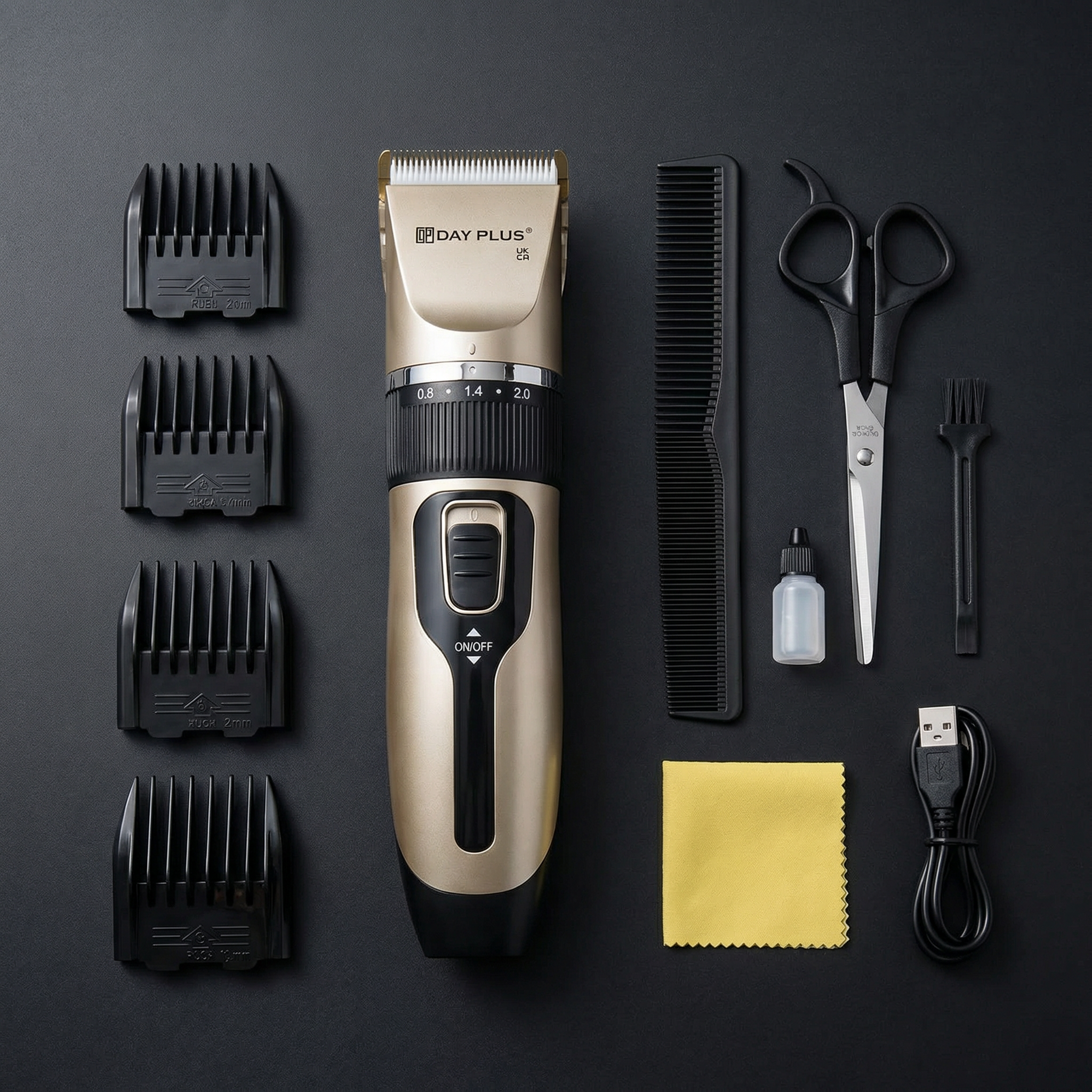 Tondeuse cheveux et barbe professionnelle rechargeable précision kit complet 9 accessoires