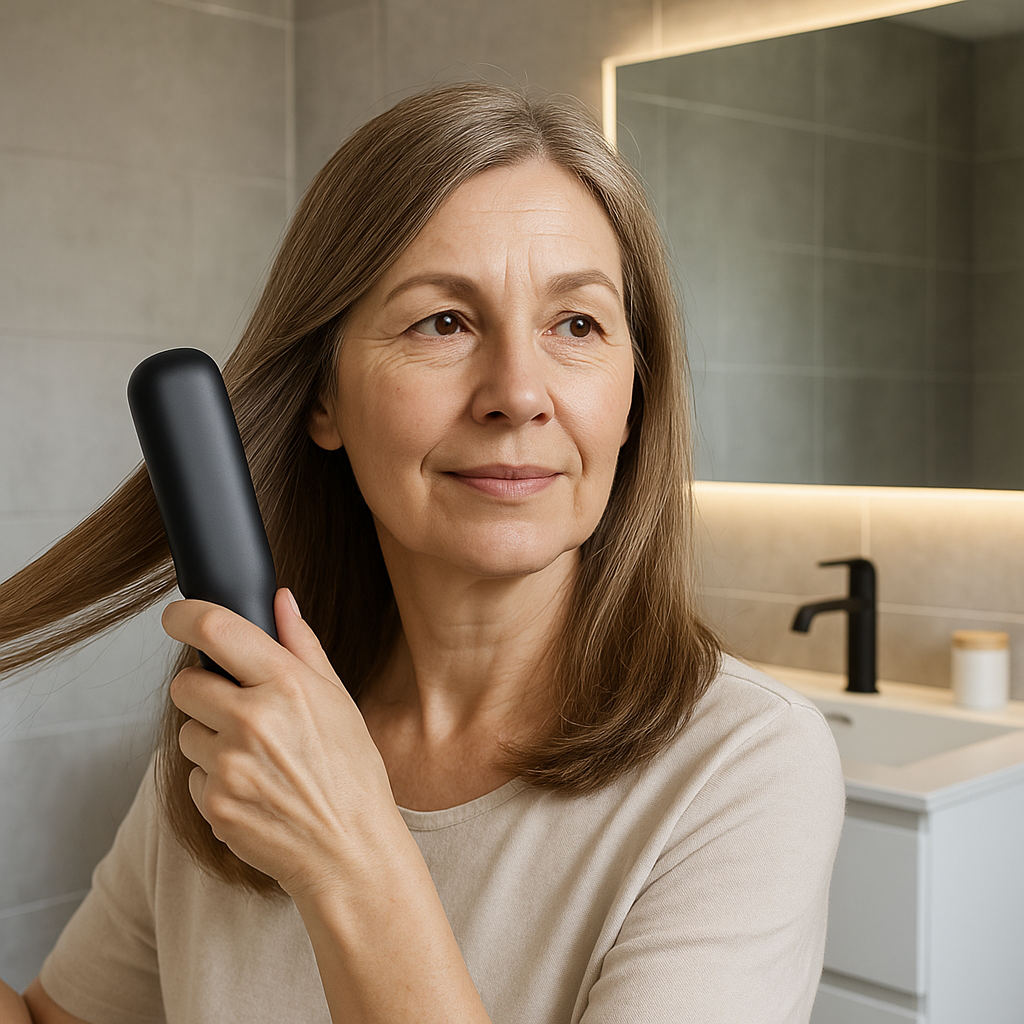 Peigne Lisseur Chauffant Portable Sans Fil avec Température Réglable | Brosse Lissante Électrique, Coiffure Rapide