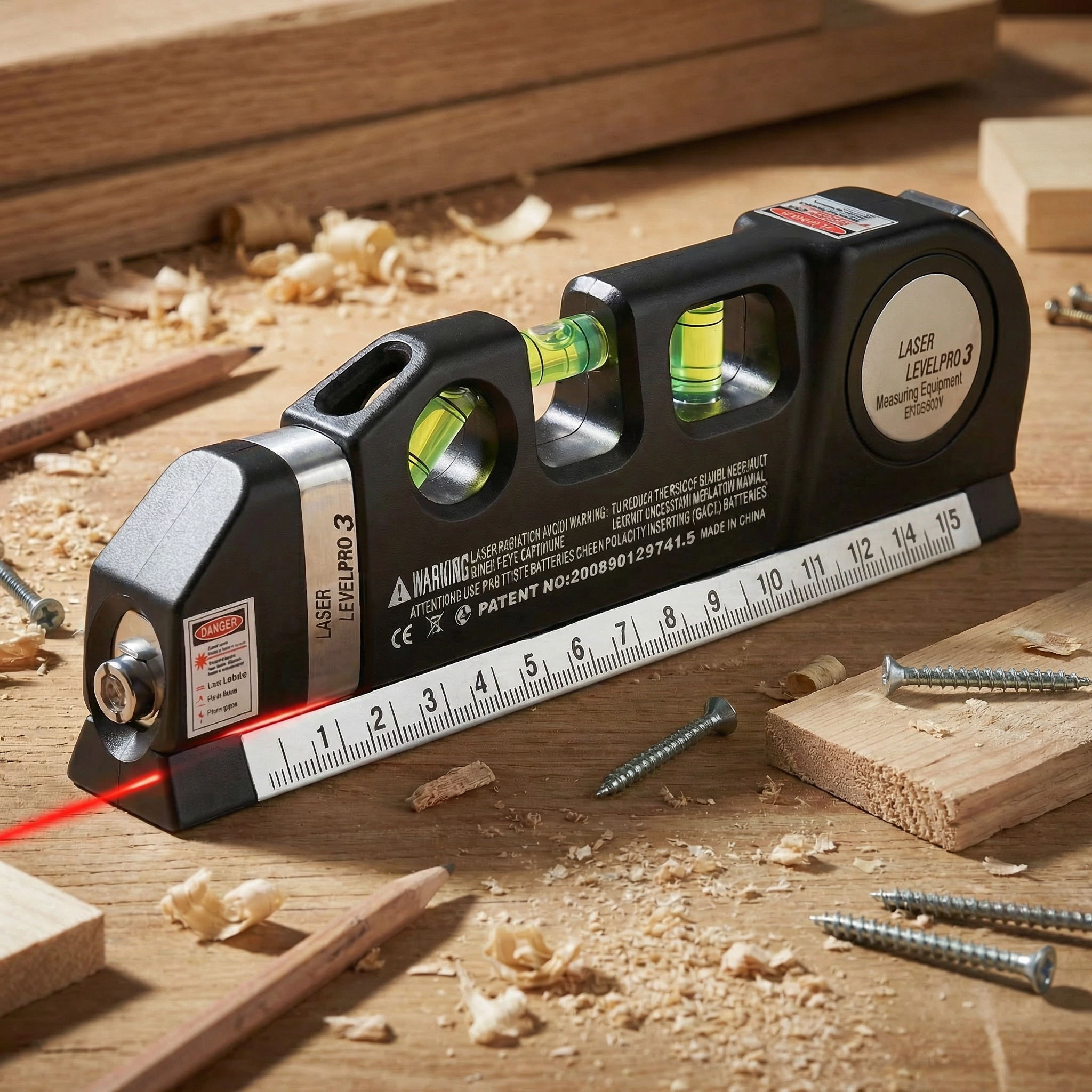 Mètre Laser Multifonction avec Niveau et Ruban Intégré – Mesures Précises & Faciles pour Bricolage