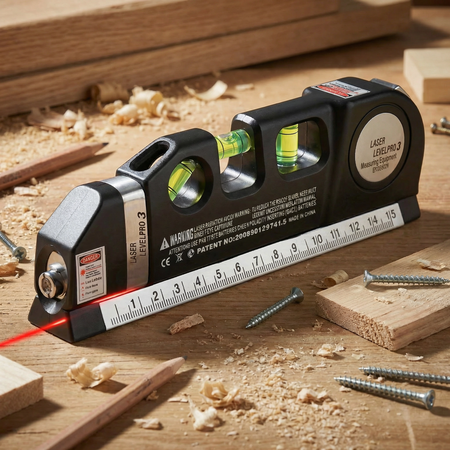 Mètre Laser Multifonction avec Niveau et Ruban Intégré – Mesures Précises & Faciles pour Bricolage
