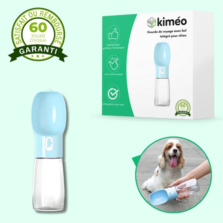 Gourde de voyage avec bol intégré pour chien – Hydratation pratique en extérieur