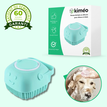 Brosse de bain en silicone pour chien et chat – Nettoyage doux et massage