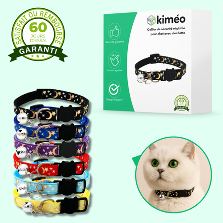 Collier réglable de sécurité pour chat – Avec clochette amovible