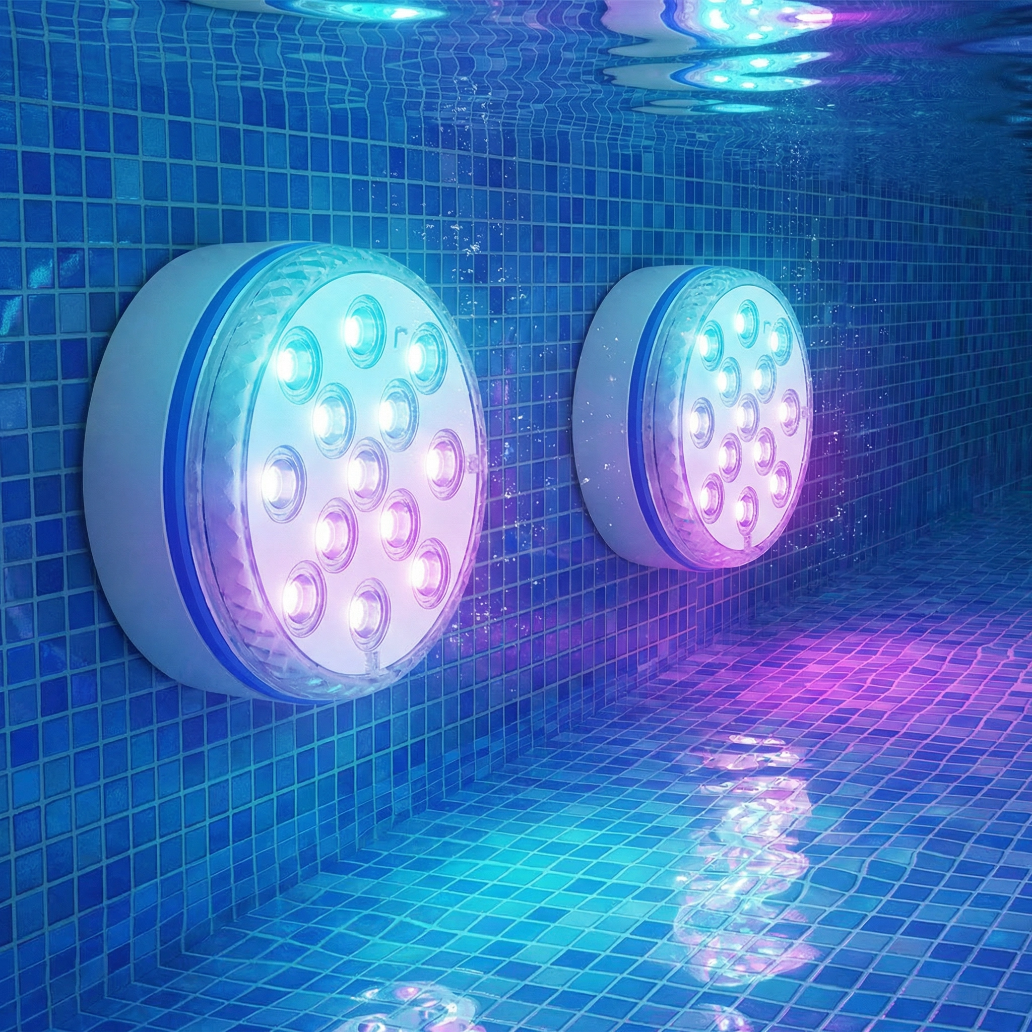 Lumières piscine LED Submersibles avec Télécommande | Éclairage RGB étanche pour décoration piscine & spa
