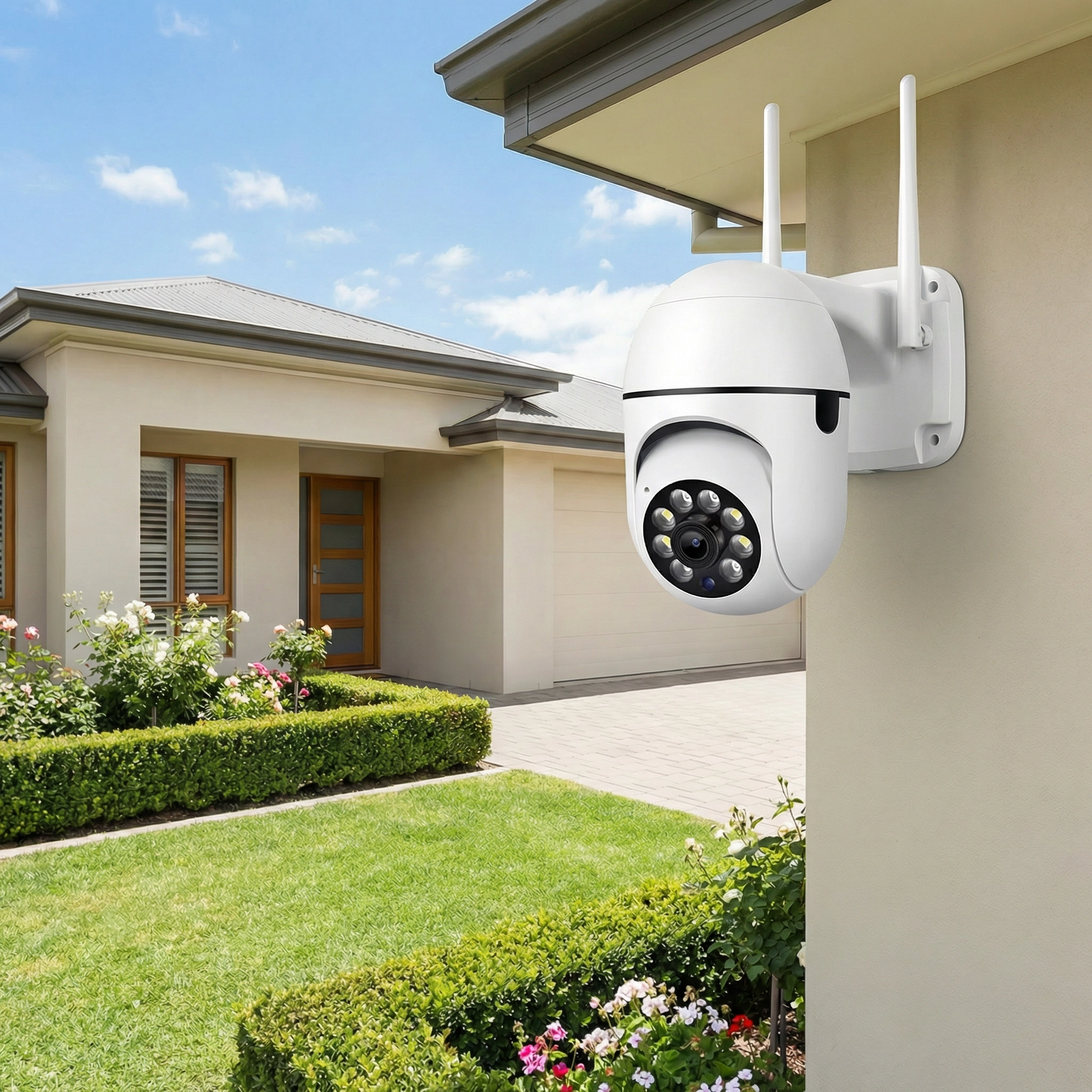Caméra Surveillance Extérieure WiFi 2K Sans Fil avec Vision Nocturne – Rotative, Détection Mouvement & Accès Mobile