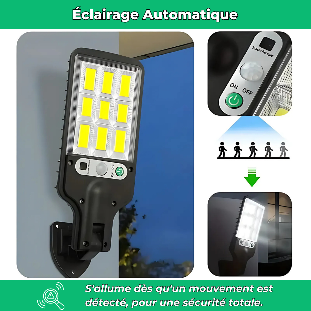 Lampe Solaire murale à Détection – Éclairage Extérieur Écologique avec Capteur de Mouvement