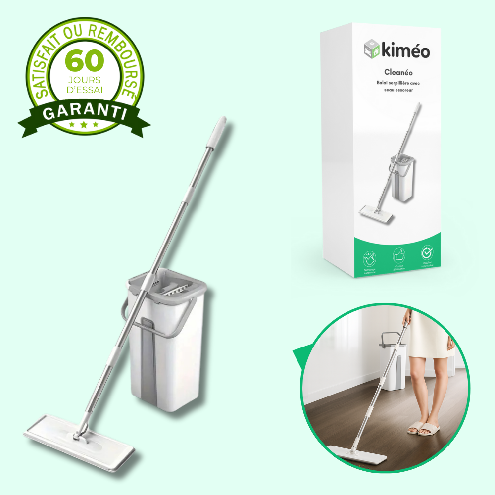 Cleanéo | Balai Serpillière Rotatif avec seau essoreur 360°