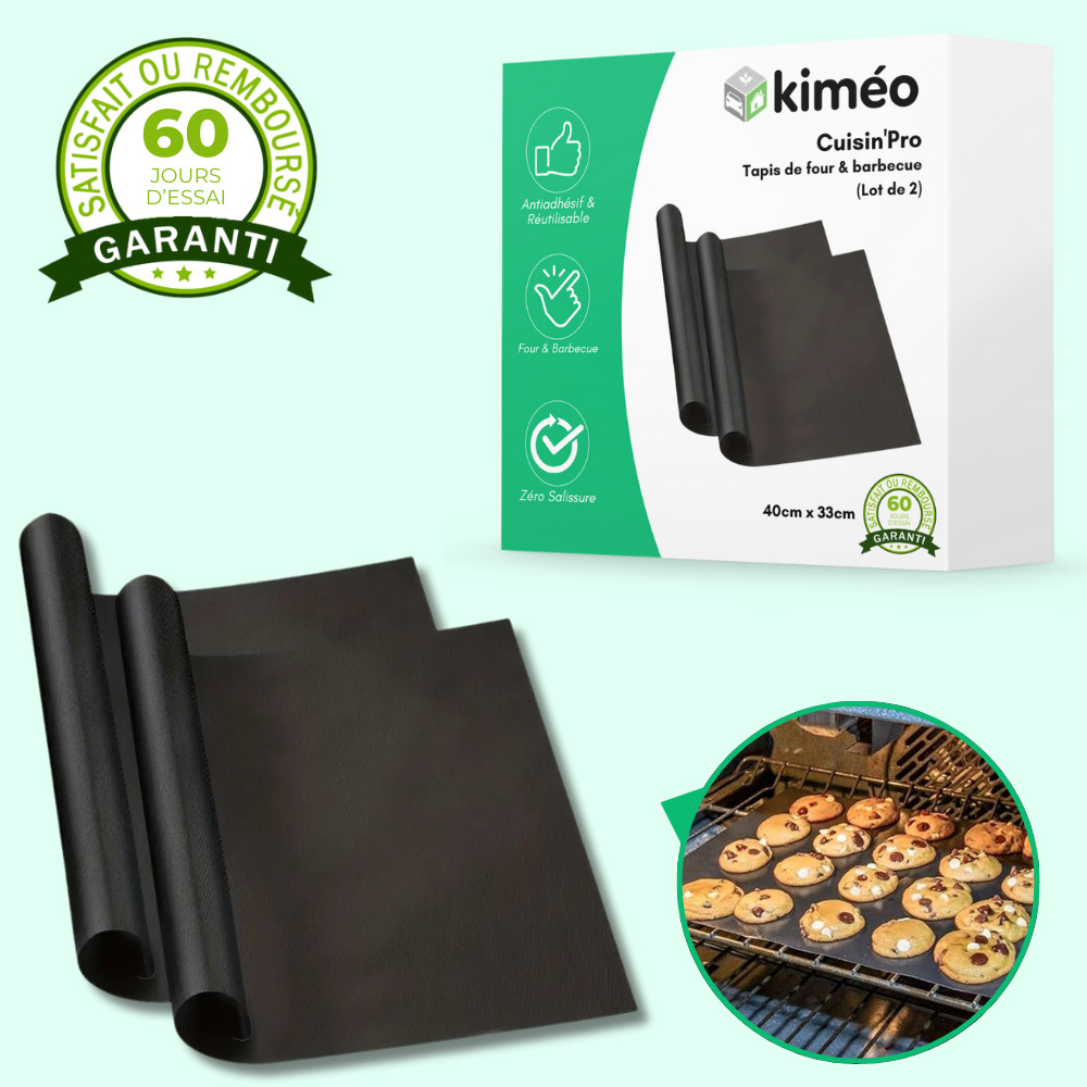 Cuisin'Pro – Tapis de four & barbecue multi-usages (Lot de 2)