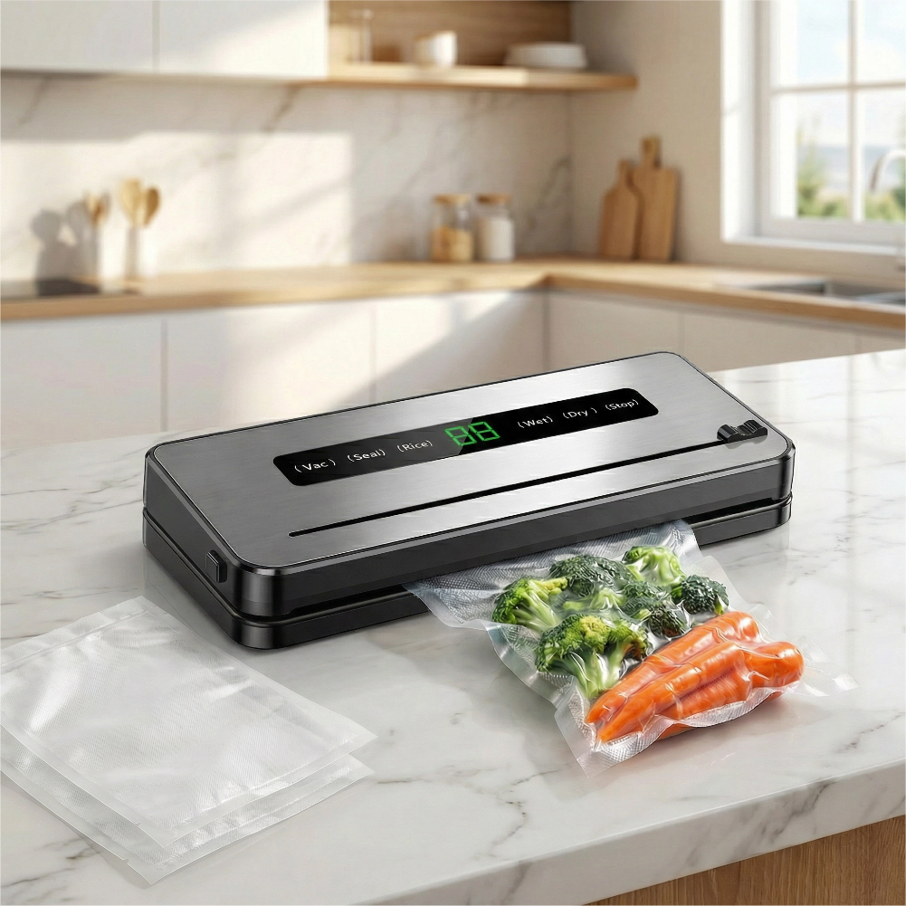 Machine Sous Vide Alimentaire | Conservation Optimale des Aliments – Scellage Automatique, Compacte, 10 Sacs Inclus