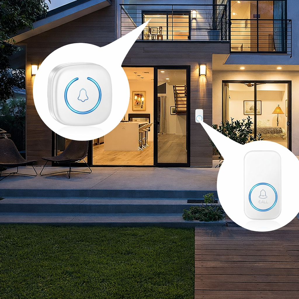 Sonnette sans fil Longue Portée Exterieur Étanche Electronique avec 60 Mélodies
