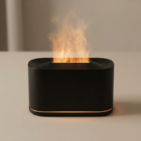 Diffuseur Huiles Essentielles – Diffuseur de Parfum Maison avec Humidificateur Effet Flamme LED