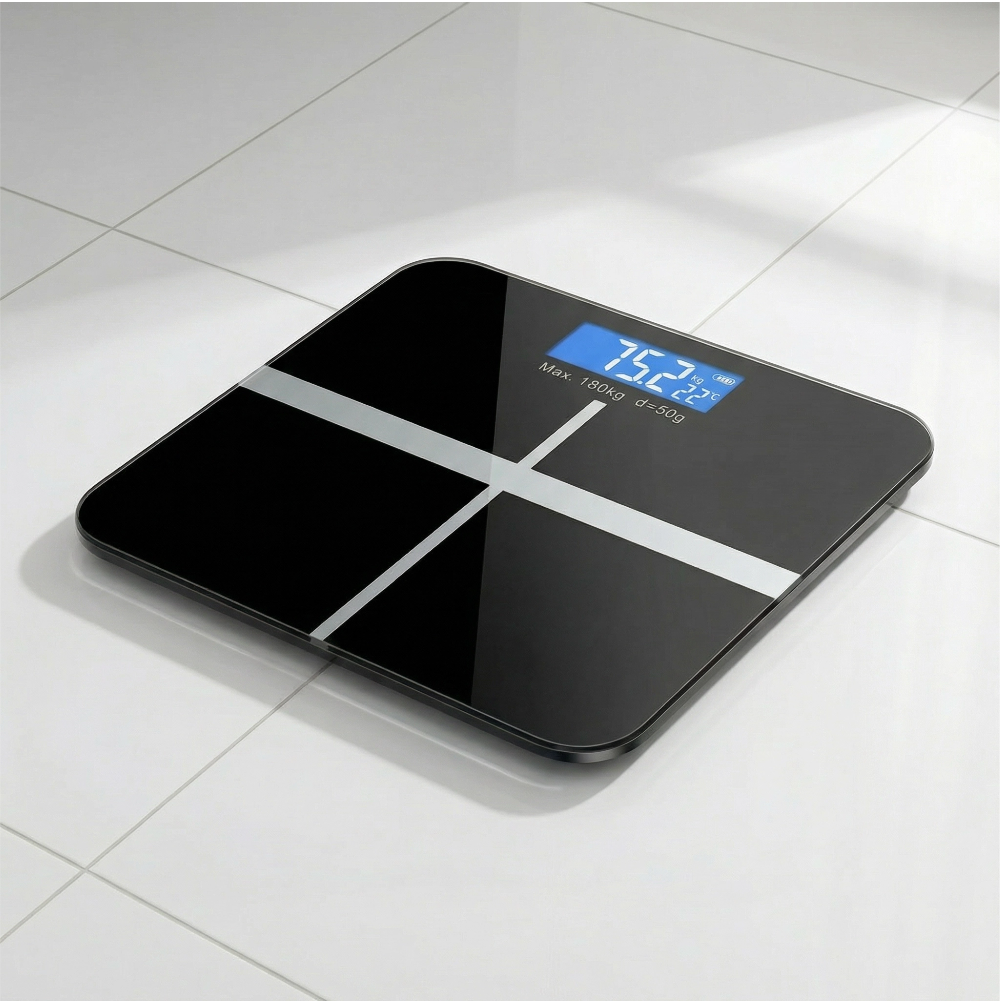 Pèse-Personne Électronique Connecté LCD Haute Définition – Balance Numérique Haute Précision 180KG Grand Format