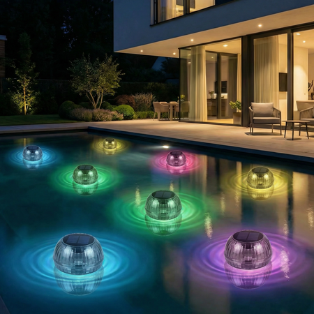 Lampes Solaires Flottantes Piscine LED | Décoration Jardin Extérieur étanche multicolore