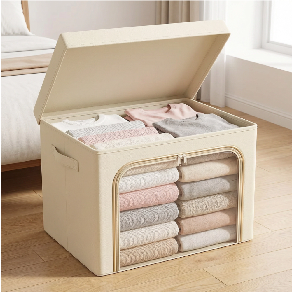 Boîte Rangement Vêtements Pliable | Organisateur Placard Tissu | Boîte Sous Lit | Lot 3 Pièces