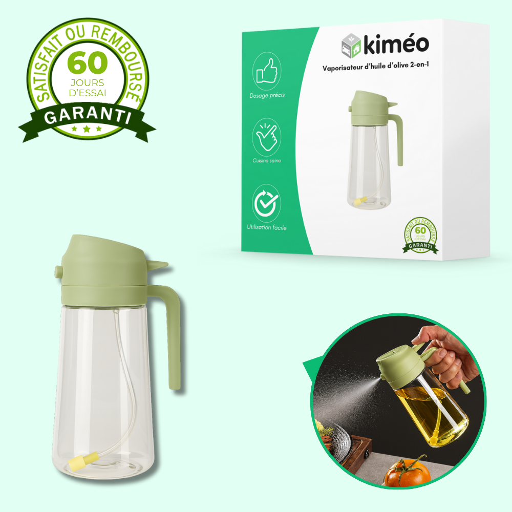 Vaporisateur d’huile d’olive 2 en 1 | Spray et verseur pratique pour cuisson, salade et barbecue