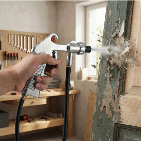 Pistolet de Sablage Pneumatique Portable – Décapage Efficace, Kit Air Comprimé avec Buses Multi-Calibres