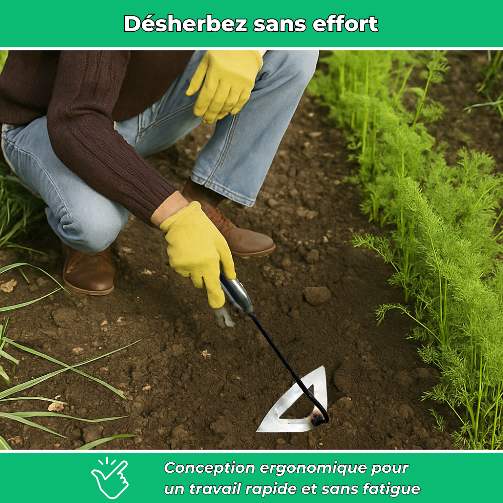 Houe de Désherbage en Acier Robuste – Outil de Jardinage pour Enlever les Mauvaises Herbes